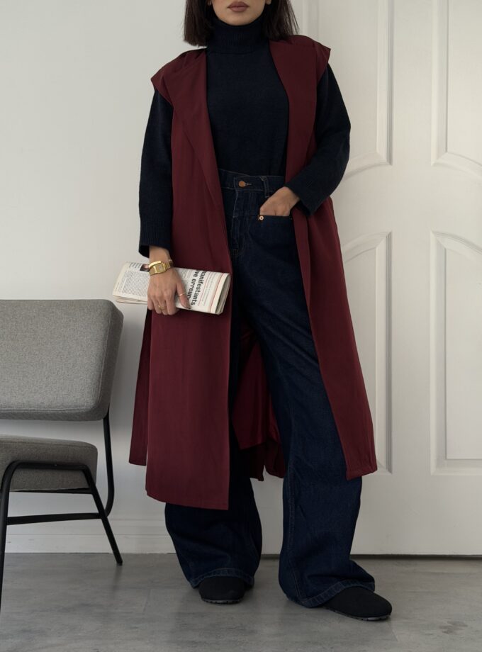 بارونی دو تیکه زرشکی