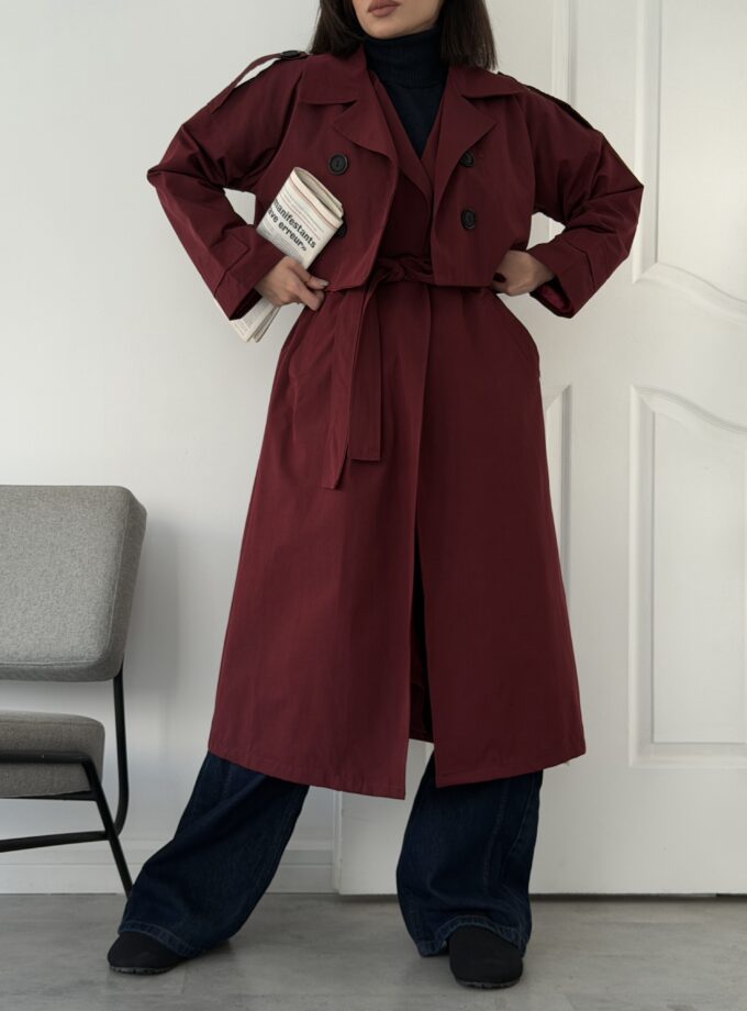 بارونی دو تیکه زرشکی