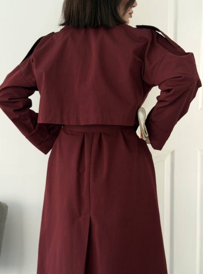 بارونی دو تیکه زرشکی