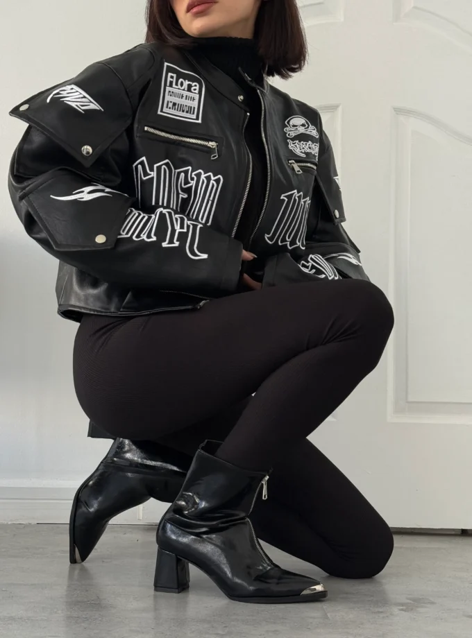 کت چرم فلورا