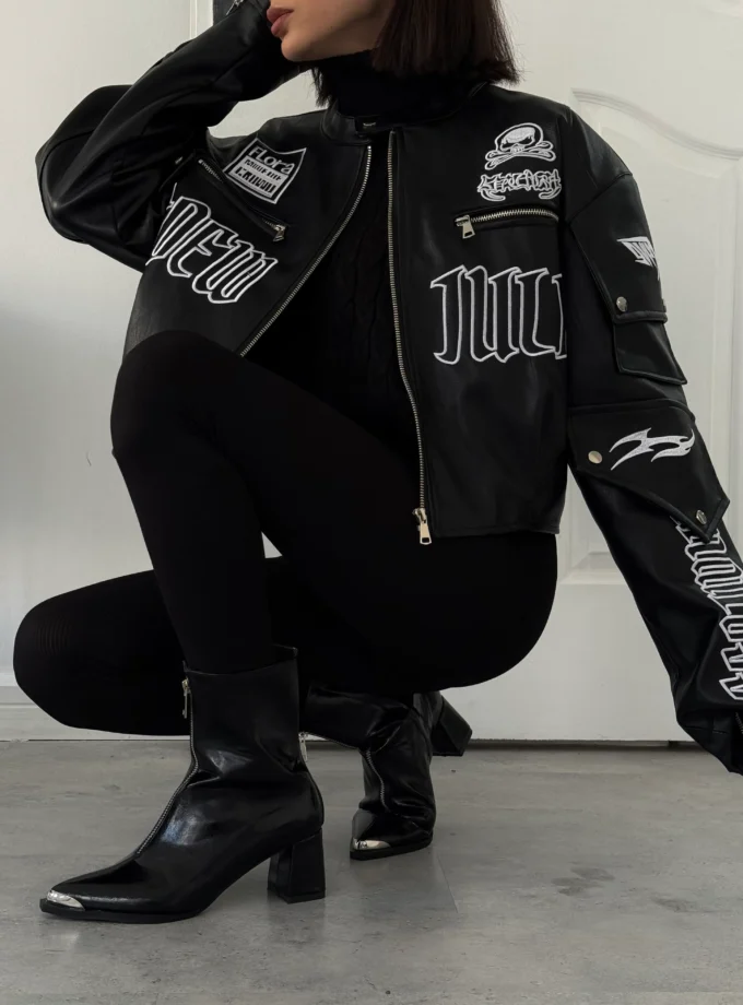 کت چرم فلورا