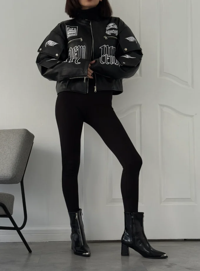 کت چرم فلورا